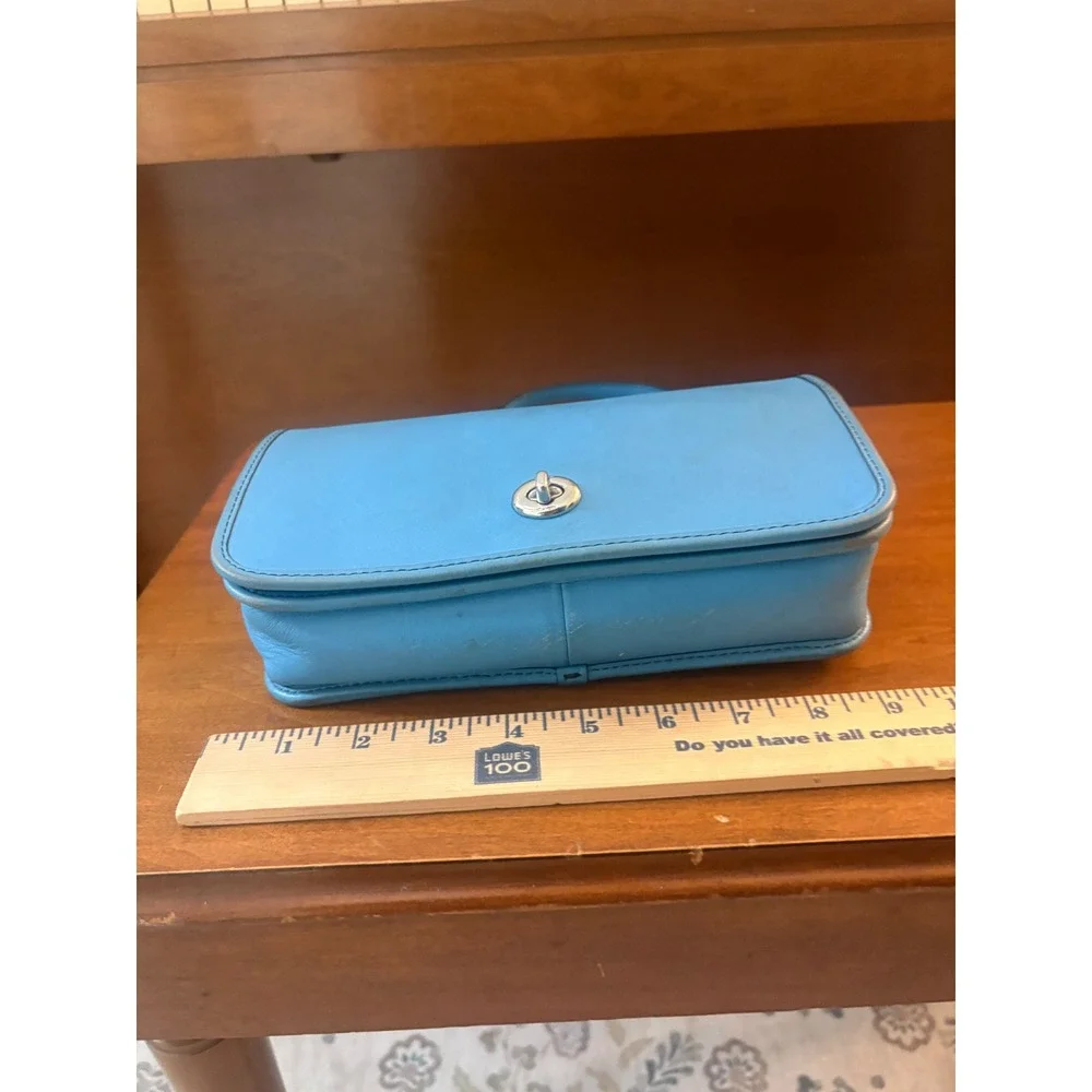 Coach Blue Turnlock Crossbody Bag | Smooth Leather | Style A1680 38015 - Picture 7 of 9